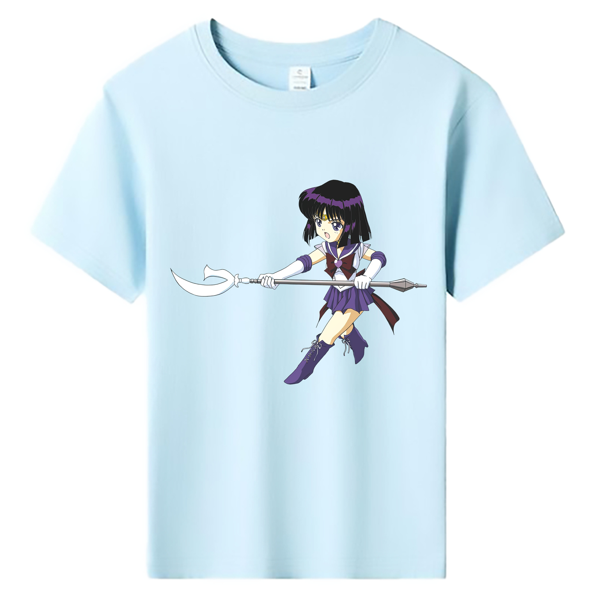 （画像用） 美少女戦士セーラームーン 土萠ほたる Sailor Moon Tomoe Hotaru （セーラーサターン；Sailor Saturn） 綿100％キッズTシャツ（フロントプリント）